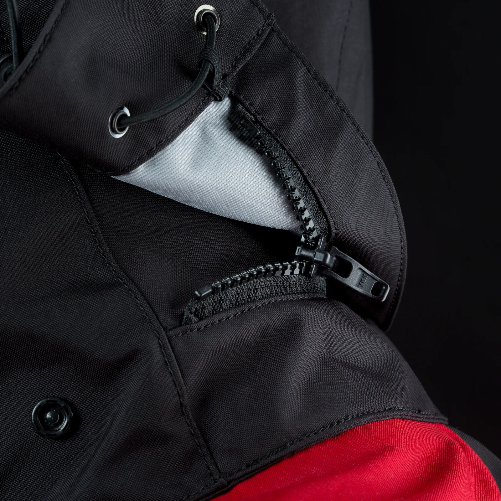 ION 2022 Drysuit HT Fuse Lightweight FZ dark olive/red/black - DRY_ZIP