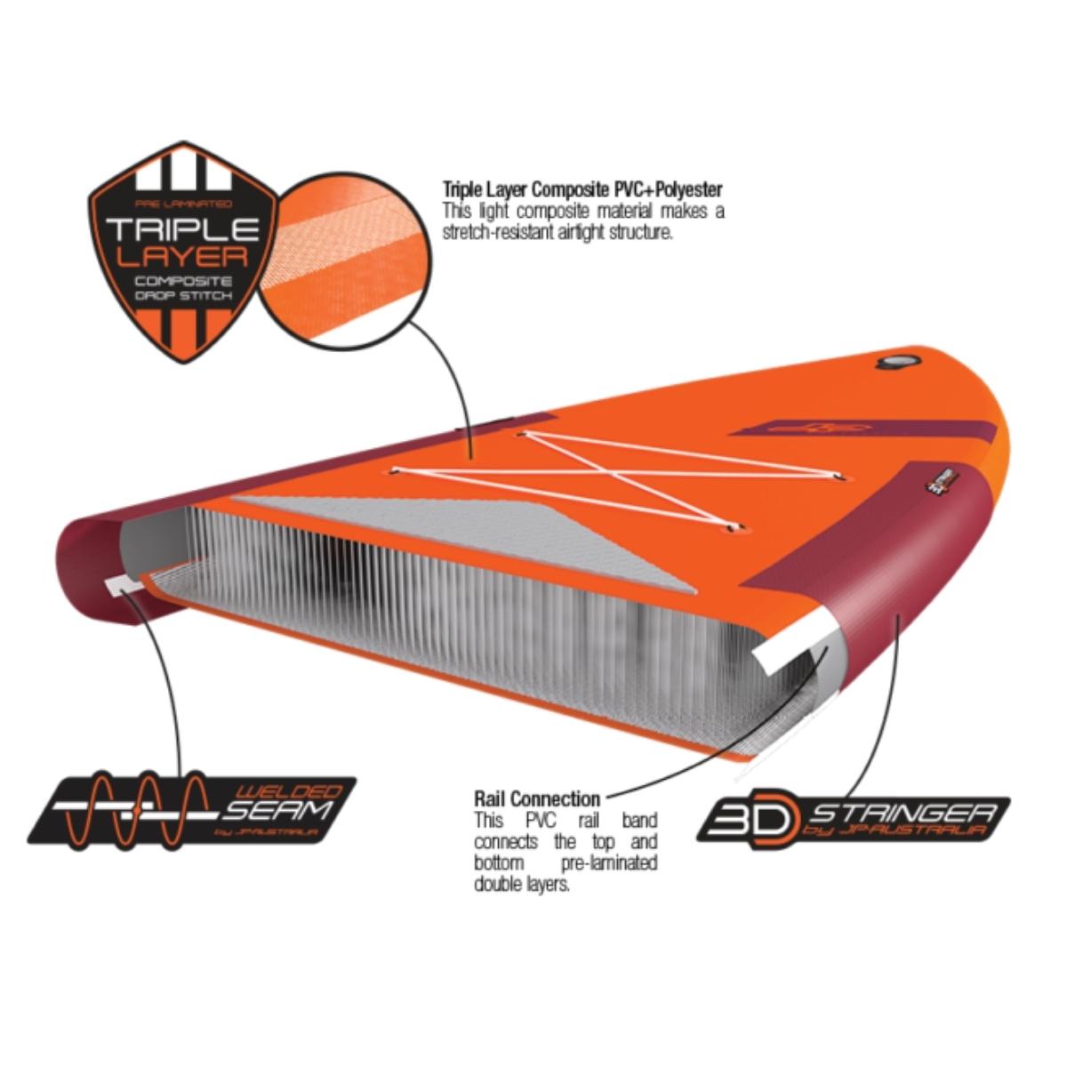 JP-Australia 2023 Inflatable SUP board SurfAir SE 3DS 9'7 - TRIPLE LAYER COMPOSITE DROPSTITCH