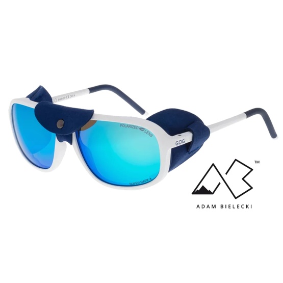 Sunglasses Outdoor Series Everest matt white/navy blue - Polarized reflex blue lens