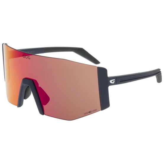 Sunglasses GOG Bike/Run Baldur matt navy blue/black - Polycarbonate HDX reflex black-red lens