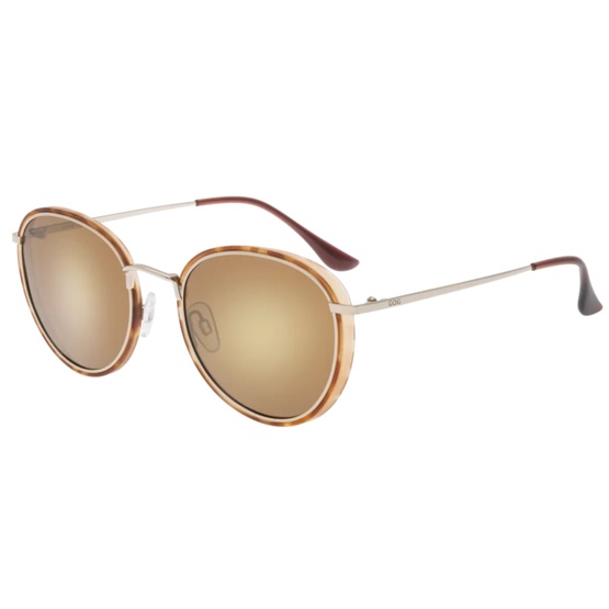 Sunglasses Lifestyle Series Elektra matt brown demi/gold - Polarized reflex gold lens