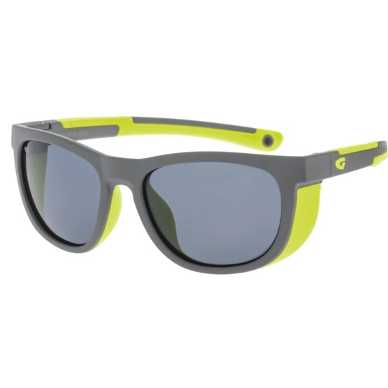 Sunglasses GOG Eyewear Kids/Junior Series Eden matt grey / neon yellow - Polarized smoke lens