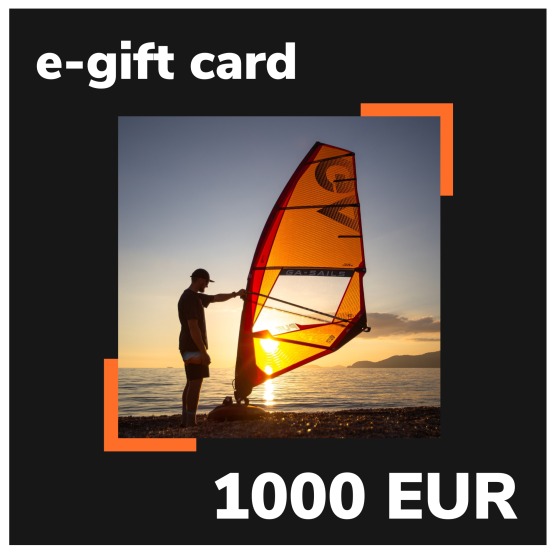 e-Gift card EASY-surfshop 1000 EUR - Windsurfing theme (sent by e-mail)