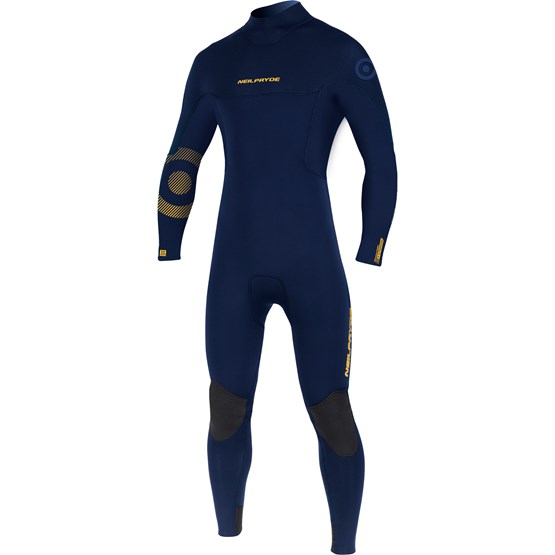 NEILPRYDE Mens wetsuit Mission Fullsuit 5/4/3 BZ DL navy/yellow print