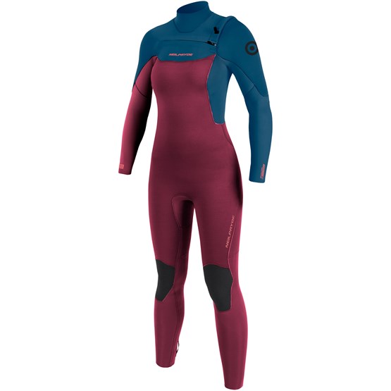 NEILPRYDE Womens wetsuit Spark Fullsuit 5/4/3 FZ DL maroon/coral