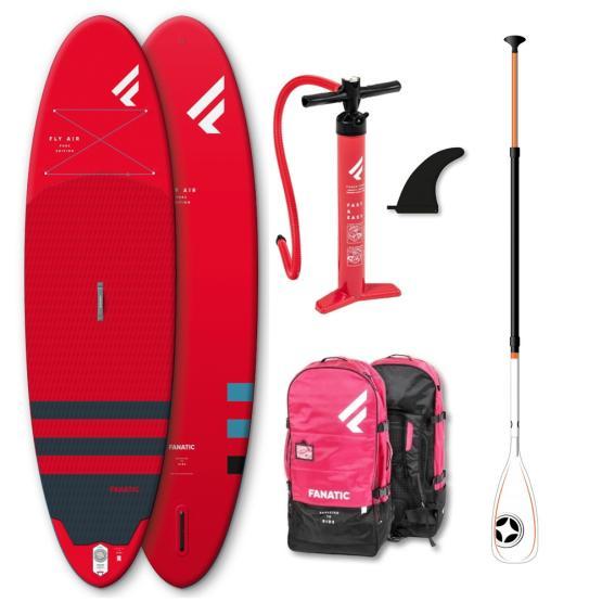 FANATIC Inflatable SUP Board Fly Air Red 2022 + Unifiber Energy 3pc paddle