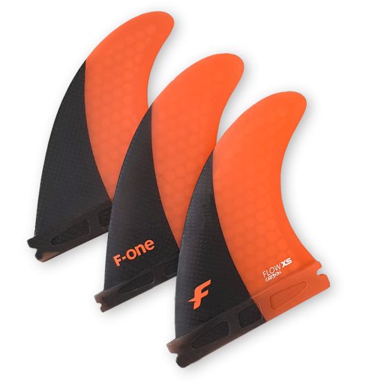F-ONE Fins set Thruster Flow Carbon Papaya