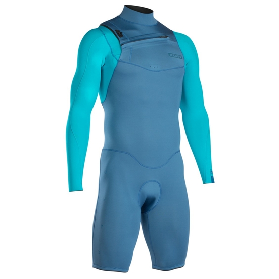 ION Mens wetsuit Onyx Core Shorty LS 2/2 copen blue/aqua blue 2020