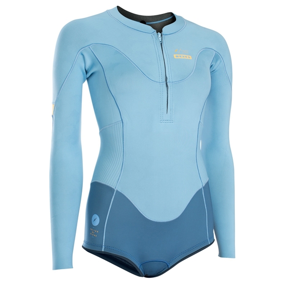 ION Womens wetsuit Muse Hot Shorty LS 1.5 sky blue 2020