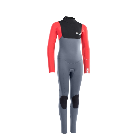 ION 2022 Youth Wetsuit BS Capture Semidry 4/3 BZ DL steel blue/red/black