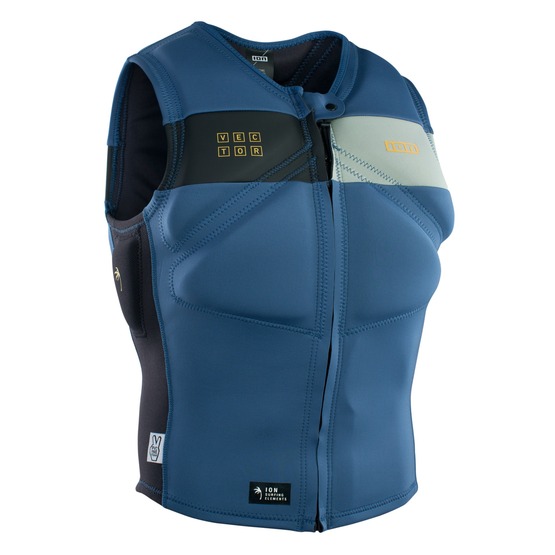 Mens impact vest ION Vector Amp Front Zip Cascade-Blue