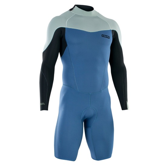 ION Mens wetsuit Element 2/2 Shorty LS Back Zip - cascade-blue