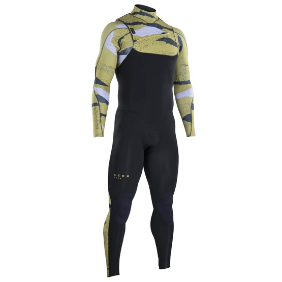 Mens wetsuit ION Seek Core 5/4 Front Zip Black/Dark-Amber