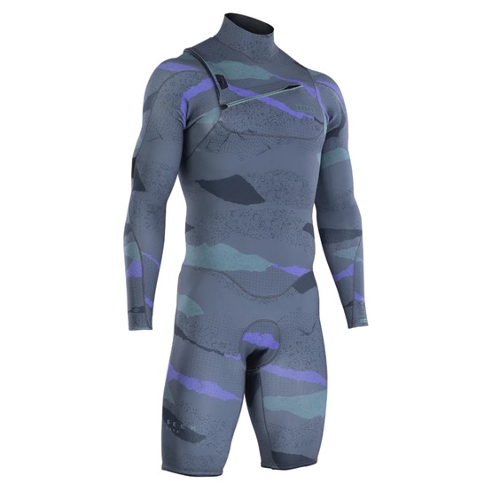 Mens wetsuit ION Seek Core 3/2 Shorty LS Front Zip Dark-Collage