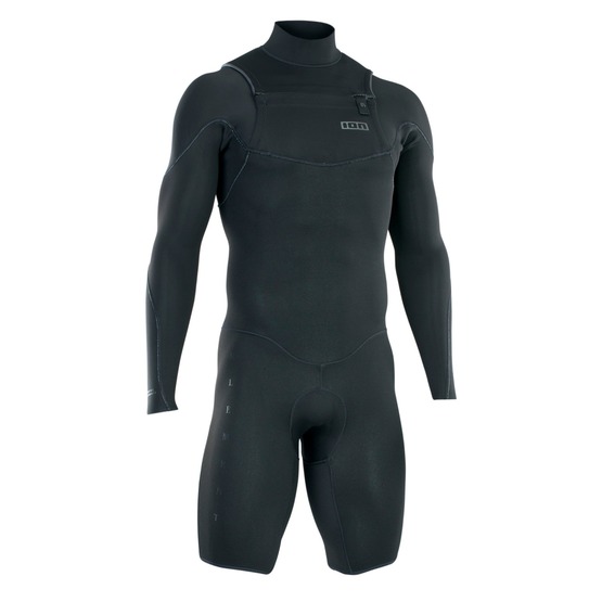 Mens wetsuit ION Element 2/2 Shorty LS Front Zip Black