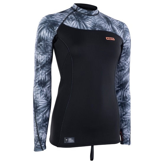 Womens top ION Neo Top 2/2 LS Black-Flowers