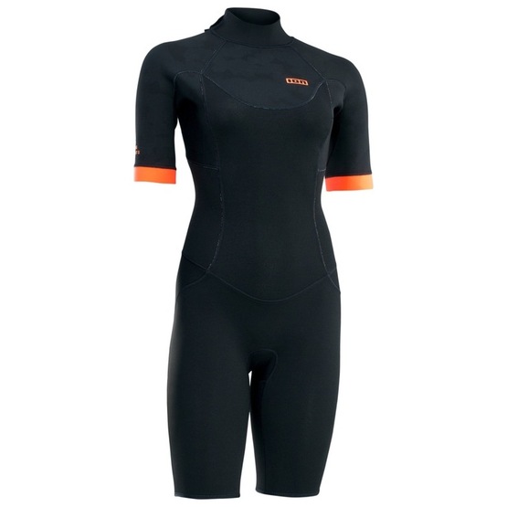 Womens wetsuit ION Element 2/2 Shorty SS Back Zip Black