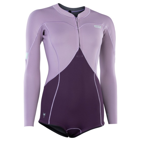 Pianka damska ION Amaze Hot Shorty 1.5 LS Front Zip Dark-Lavender