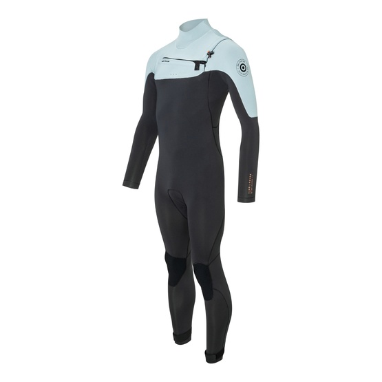 Mens wetsuit NeilPryde Wizard 4/3 Fullsuit GBS FZ charcoal/light grey-blue