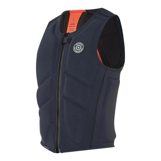 Mens impact vest NeilPryde Combat Front Zip Black Waffle/Orange