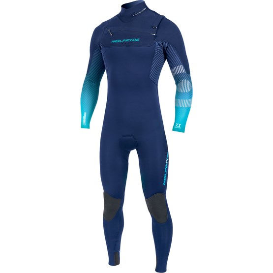 NEILPRYDE Mens wetsuit Fullsuit 4/3 FZ navy/blue