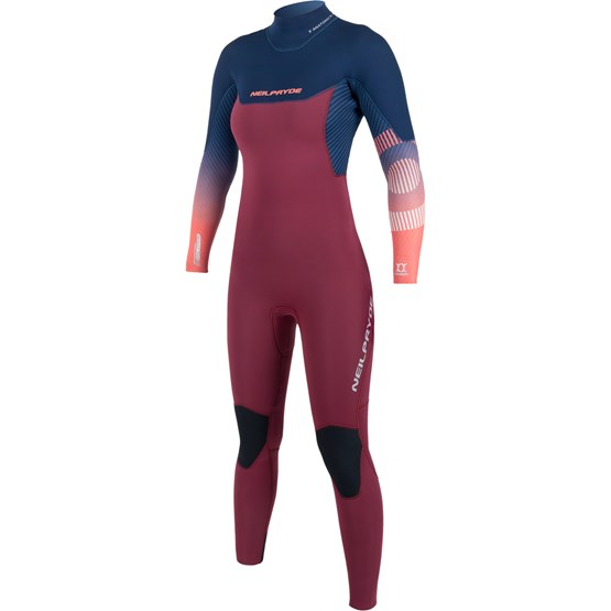 NEILPRYDE Womens wetsuit Serene Fullsuit 5/4/3 BZ navy/blood red