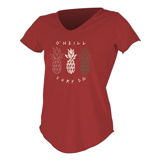 O'NEILL Womens rashguard Graphic S/S Scoop-Neck Sun Shirt TAOS RED