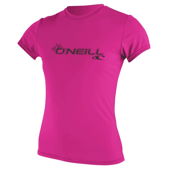 Womens rashguard O'Neill Basic Skins S/S Sun Shirt Fox Pink