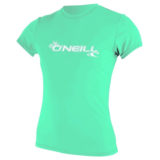 Womens rashguard O'Neill Basic Skins S/S Sun Shirt Lightaqua