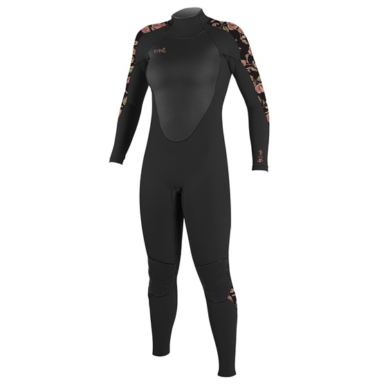O'NEILL Wms Epic 5/4 Back Zip Full BLACK/BLACK/FLO