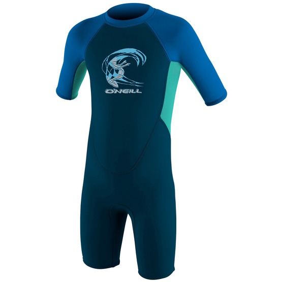 Boys wetsuit O'Neill Toddler Reactor-2 2 mm Back Zip S/S Spring Slate/Lightaqua/Ocean