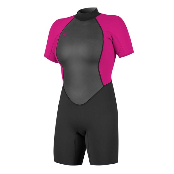 Womens wetsuit O'Neill Reactor-2 2mm Back Zip S/S Spring Black/Berry