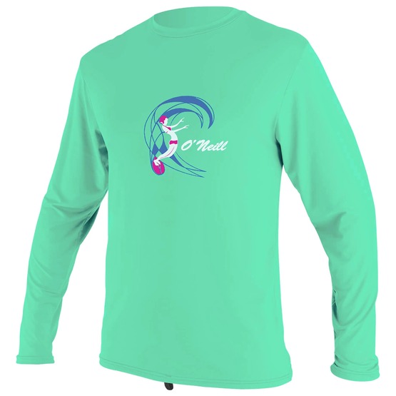 Girls rashguard O'Neill O'Zone L/S Sun Shirt Lightaqua