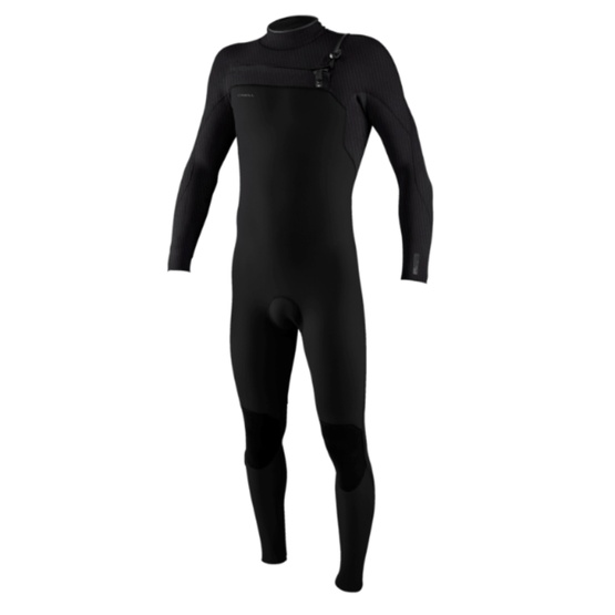 Mens wetsuit O'Neill Hyperfreak Wind 4/3+ Chest Zip Full Black/Tempe Red/Steel