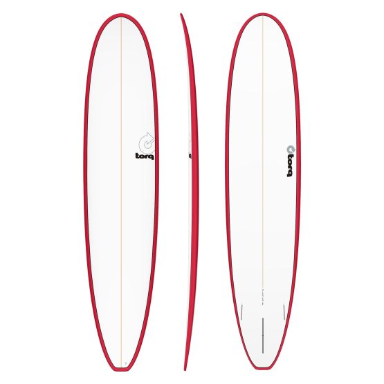 TORQ Surfboard Epoxy TET Longboard Red Rail