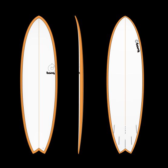 TORQ Surfboard Epoxy TET MOD Fish Orange Rail