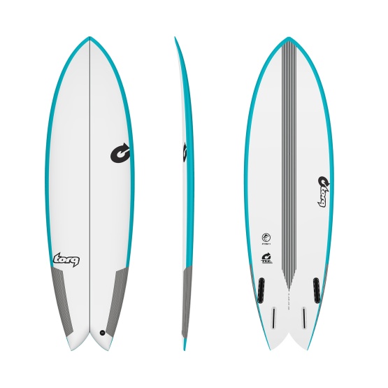 TORQ Surfboard TEC Fish Rail Blue