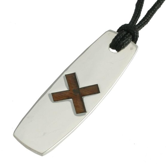 Silver+Surf Necklace Wakeboard L Twintip Wood