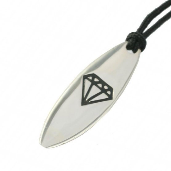 Silver+Surf Necklace Surfboard L Diamant