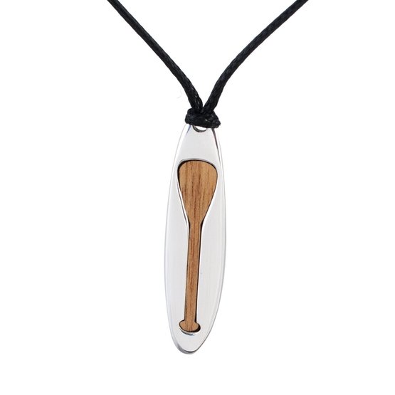 Silver+Surf Necklace SUP L Paddle Wood