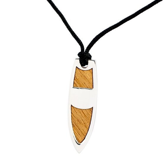 Silver+Surf Necklace L Yacht wood