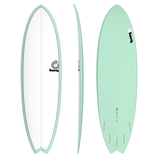 TORQ Surfboard Epoxy 6.3 Fish White Seagreen