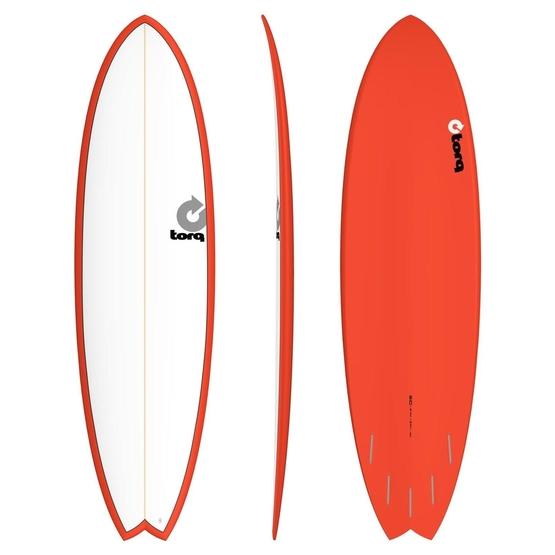 TORQ Surfboard Epoxy 6.10 Fish white red