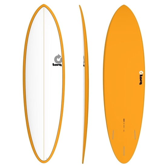 TORQ Surfboard Epoxy 6.8 Funboard White Orange