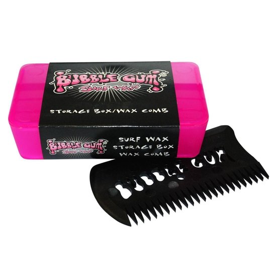 BUBBLE GUM Surf wax box with wax comb