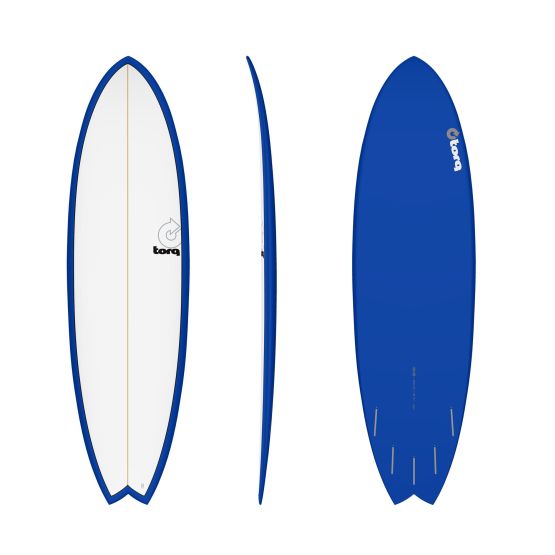 TORQ Surfboard Epoxy TET 6.3 MOD Fish Navy Pinlines