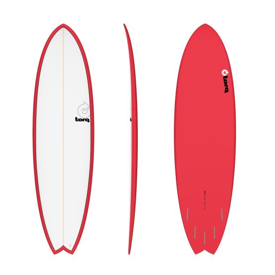 TORQ Surfboard Epoxy TET 6.10 MOD Fish Red Pinlines