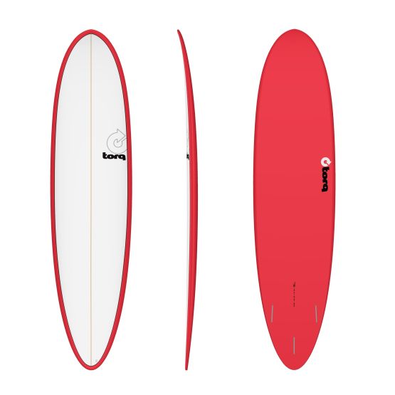 TORQ Surfboard Epoxy TET 7.6 Funboard Red Pinlines