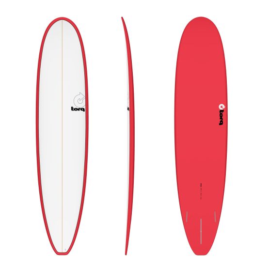 TORQ Surfboard Epoxy TET 8.6 Longboard Red Pinlines
