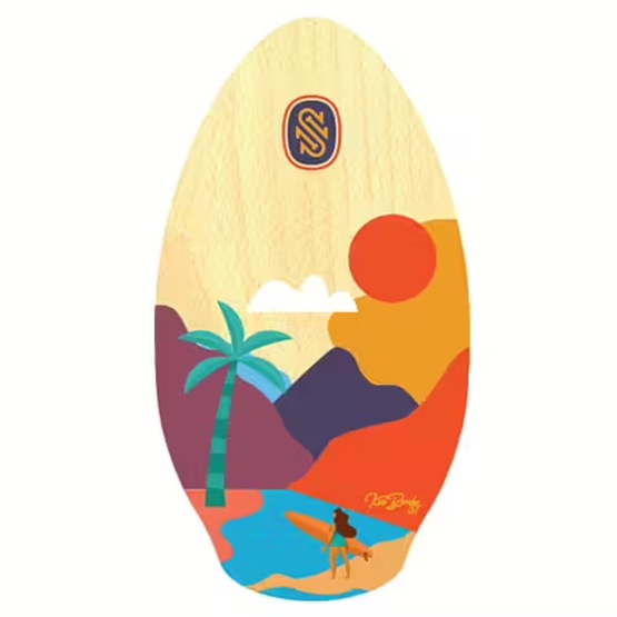Deska Skimboard Skim One Wooden Kee Beach Orange Yellow 37